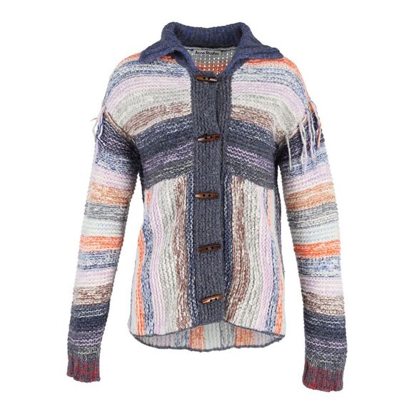 Acne Studios Karya Mouliné Striped Cardigan In Multicolor Wool